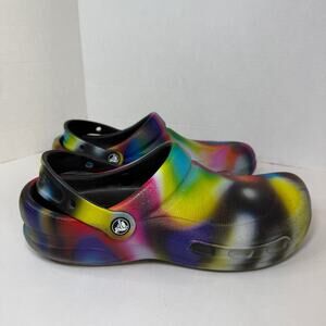 Crocs Bistro Graphic Tie Dye Slip Resistant Work Clog Women's Size 10